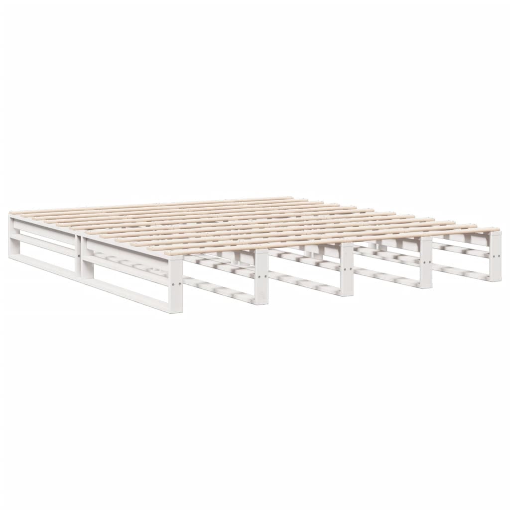 Bed met boekenkast zonder matras grenenhout wit 180x200 cm is nu te koop bij PeponiXL, paradijselijk wonen!