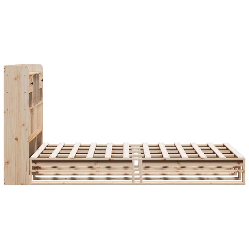 Bed met boekenkast zonder matras massief grenenhout 135x190 cm is nu te koop bij PeponiXL, paradijselijk wonen!