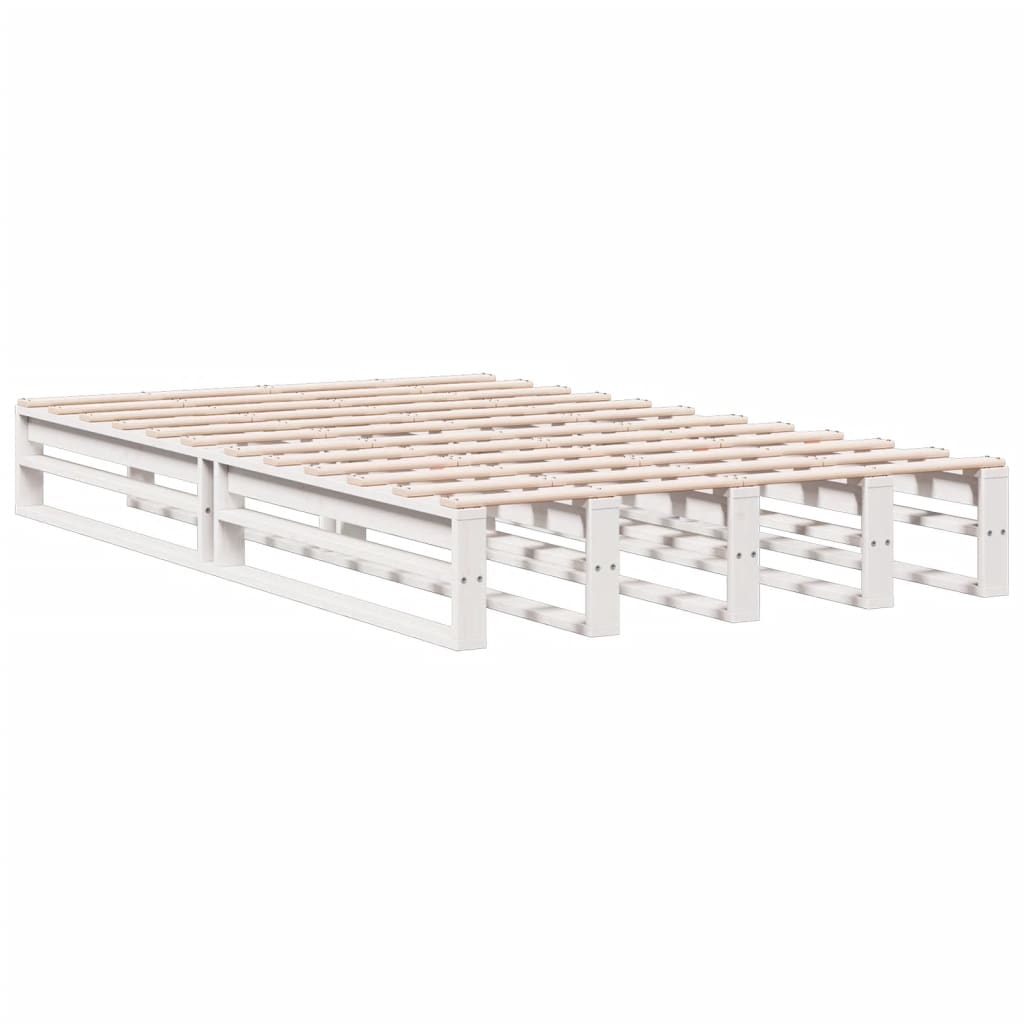 Bed met boekenkast zonder matras grenenhout wit 135x190 cm is nu te koop bij PeponiXL, paradijselijk wonen!
