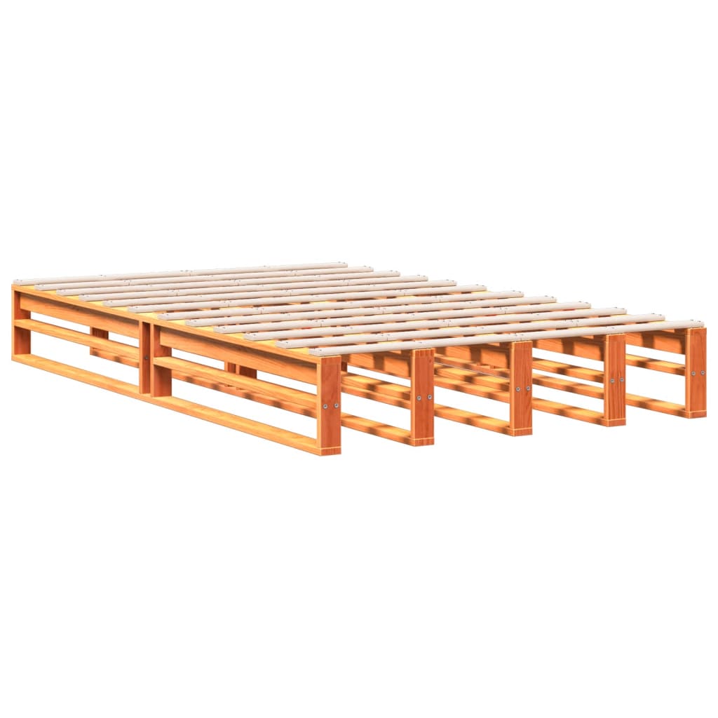 Bed met boekenkast zonder matras grenenhout wasbruin 135x190 cm is nu te koop bij PeponiXL, paradijselijk wonen!