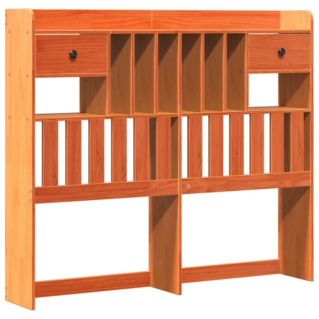 Bed met boekenkast zonder matras grenenhout wasbruin 135x190 cm is nu te koop bij PeponiXL, paradijselijk wonen!