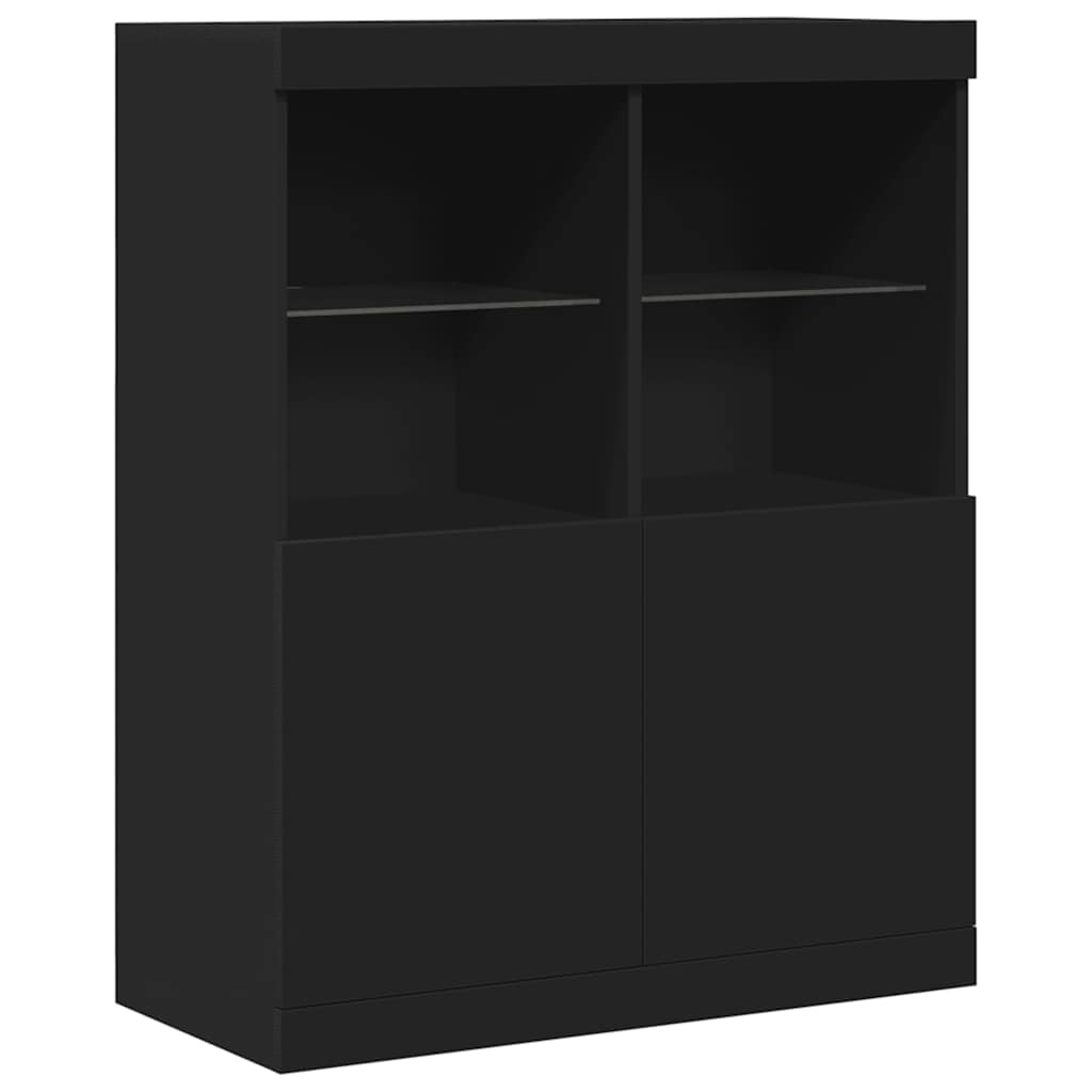 Dressoir 81x37x100 cm bewerkt hout zwart is nu te koop bij PeponiXL, paradijselijk wonen!