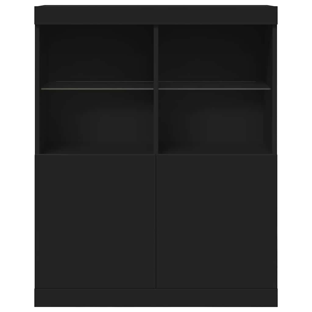 Dressoir 81x37x100 cm bewerkt hout zwart is nu te koop bij PeponiXL, paradijselijk wonen!