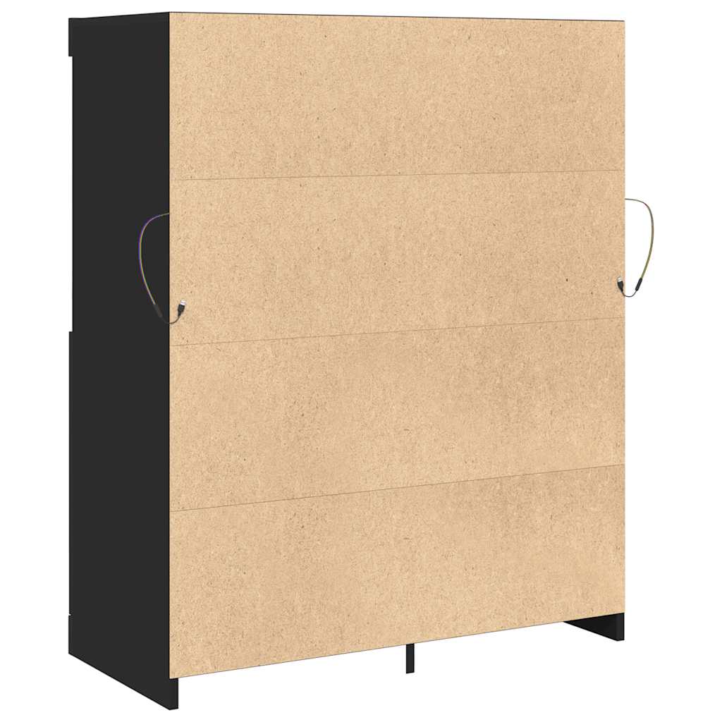 Dressoir 81x37x100 cm bewerkt hout zwart is nu te koop bij PeponiXL, paradijselijk wonen!