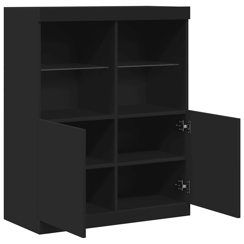 Dressoir 81x37x100 cm bewerkt hout zwart is nu te koop bij PeponiXL, paradijselijk wonen!