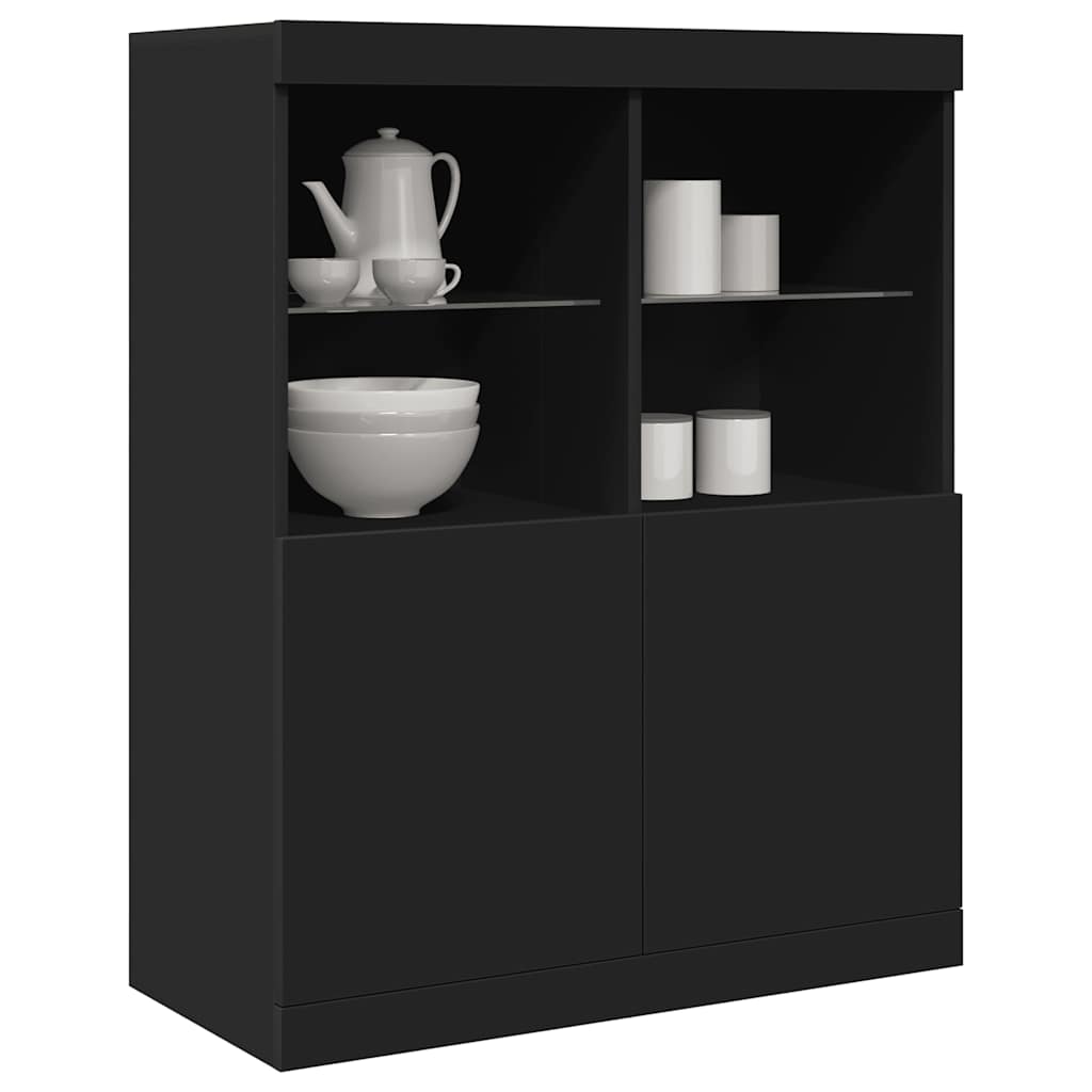 Dressoir 81x37x100 cm bewerkt hout zwart is nu te koop bij PeponiXL, paradijselijk wonen!