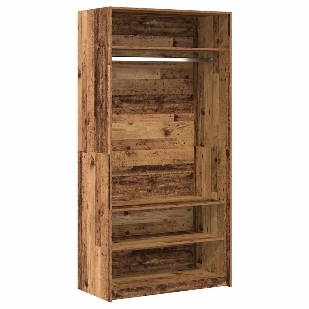 Kledingkast 100x50x200 cm bewerkt hout oud hout is nu te koop bij PeponiXL, paradijselijk wonen!