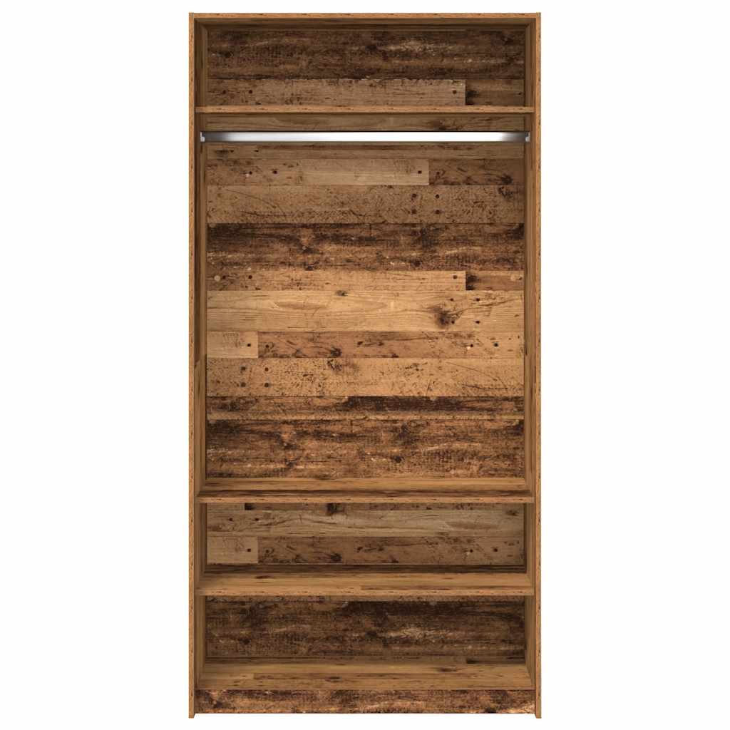 Kledingkast 100x50x200 cm bewerkt hout oud hout is nu te koop bij PeponiXL, paradijselijk wonen!