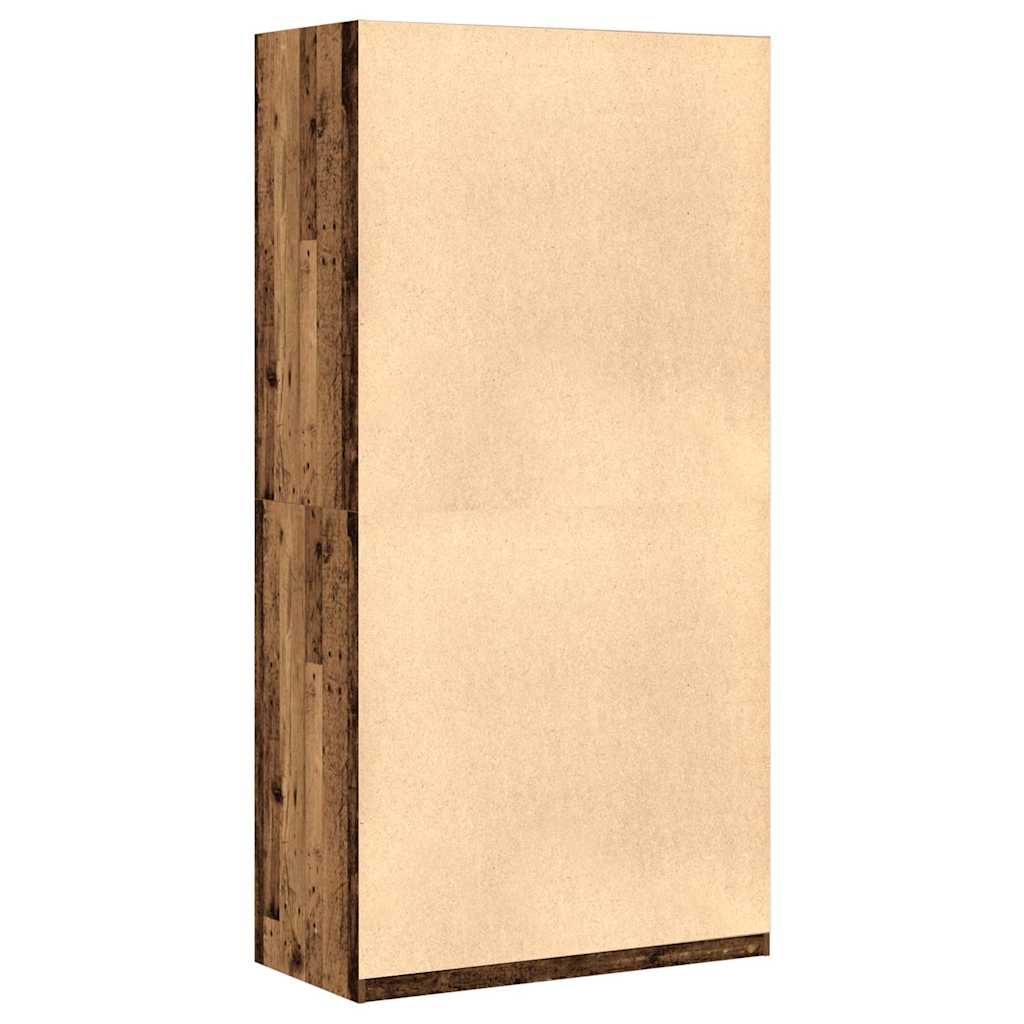 Kledingkast 100x50x200 cm bewerkt hout oud hout is nu te koop bij PeponiXL, paradijselijk wonen!