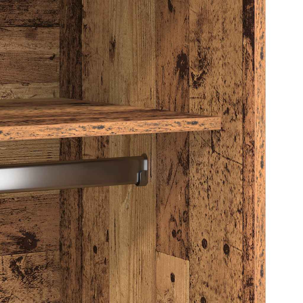 Kledingkast 100x50x200 cm bewerkt hout oud hout is nu te koop bij PeponiXL, paradijselijk wonen!