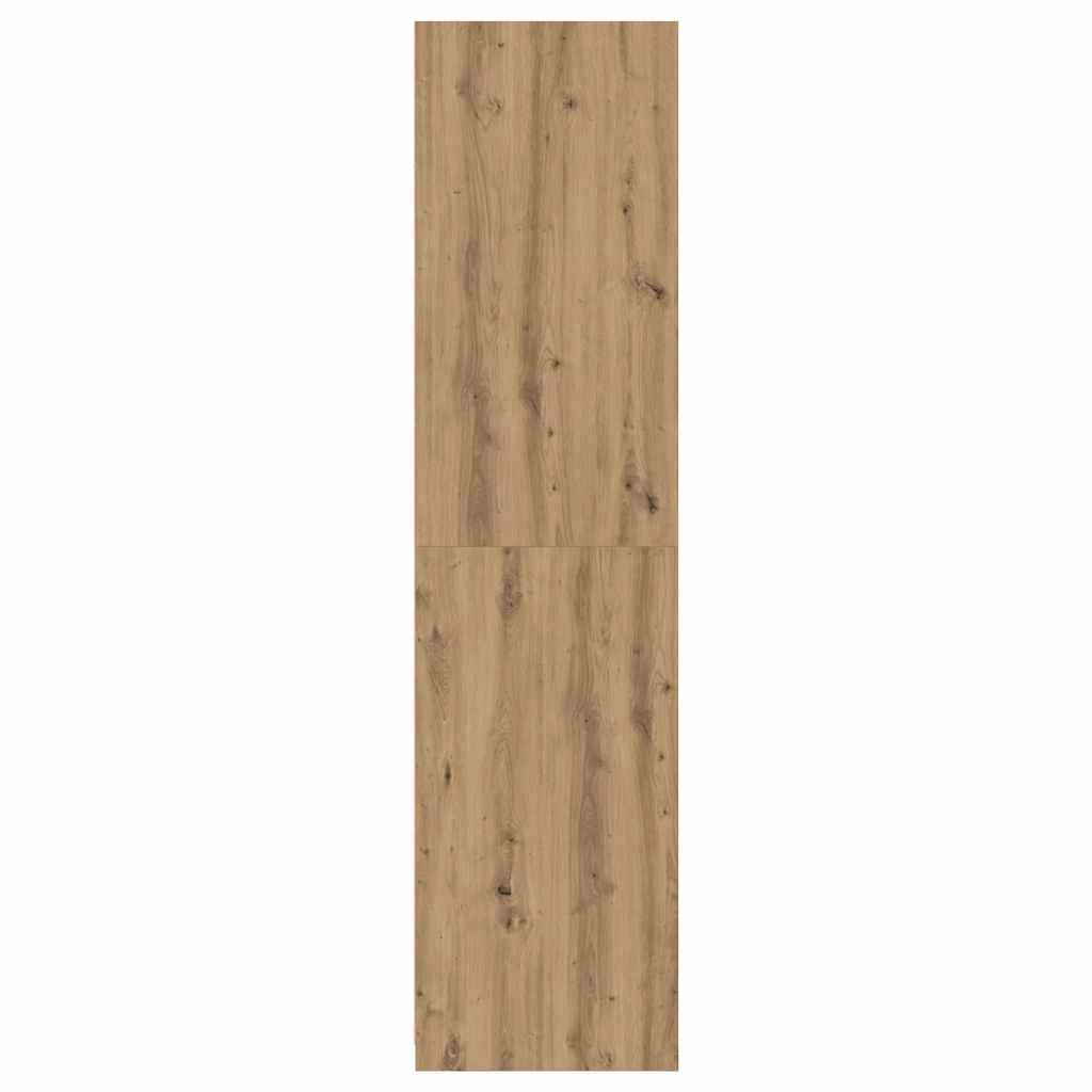 Kledingkast 100x50x200 cm bewerkt hout artisanaal eikenkleurig is nu te koop bij PeponiXL, paradijselijk wonen!
