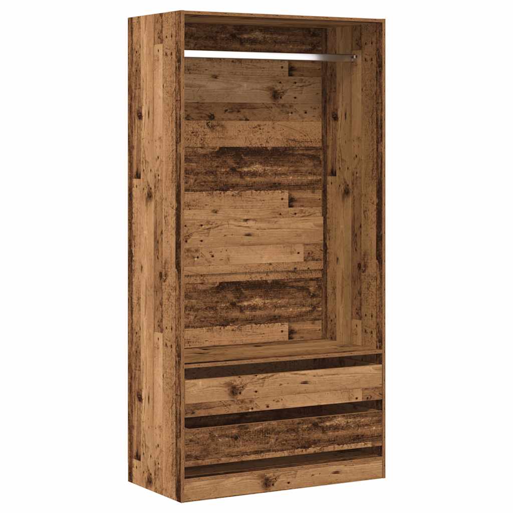 Kledingkast 100x50x200 cm bewerkt hout oud hout is nu te koop bij PeponiXL, paradijselijk wonen!