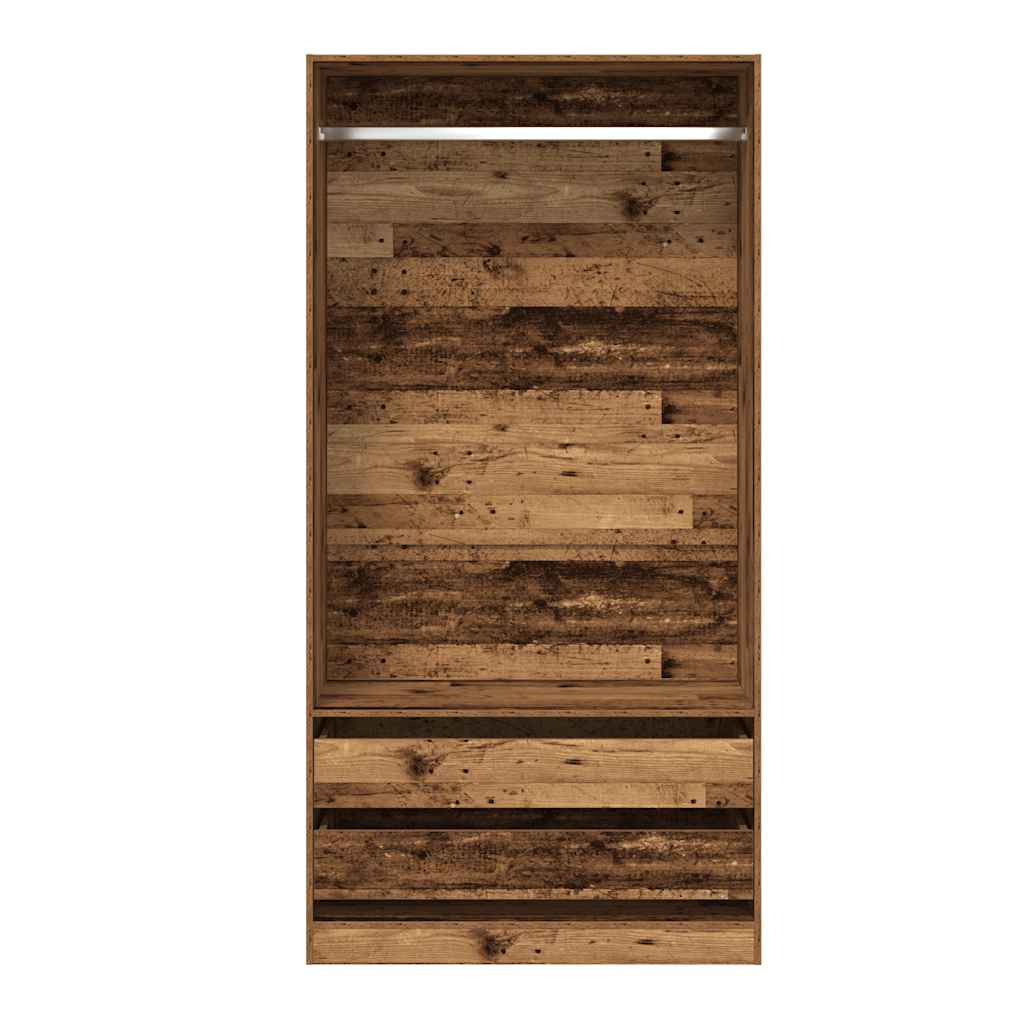 Kledingkast 100x50x200 cm bewerkt hout oud hout is nu te koop bij PeponiXL, paradijselijk wonen!