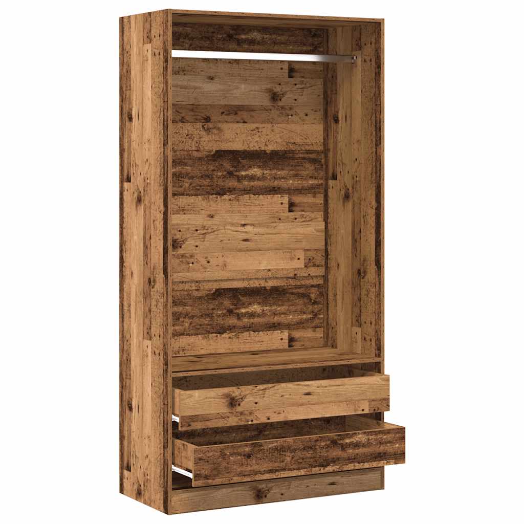 Kledingkast 100x50x200 cm bewerkt hout oud hout is nu te koop bij PeponiXL, paradijselijk wonen!