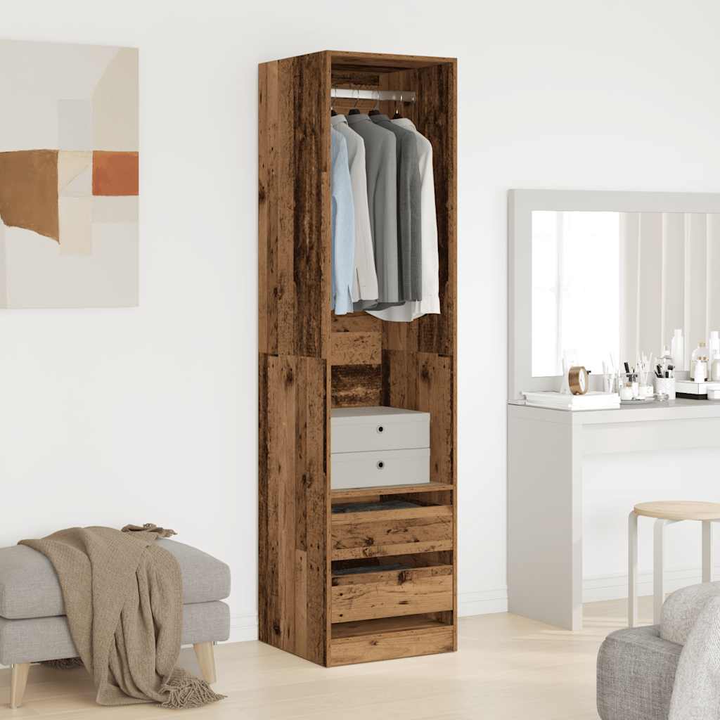 Kledingkast 50x50x200 cm bewerkt hout oud hout is nu te koop bij PeponiXL, paradijselijk wonen!