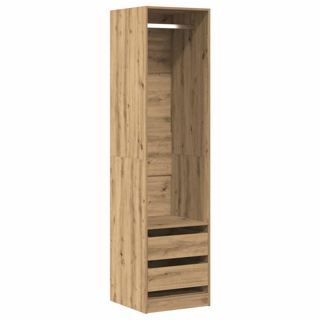 Kledingkast 50x50x200 cm bewerkt hout artisanaal eikenkleurig is nu te koop bij PeponiXL, paradijselijk wonen!