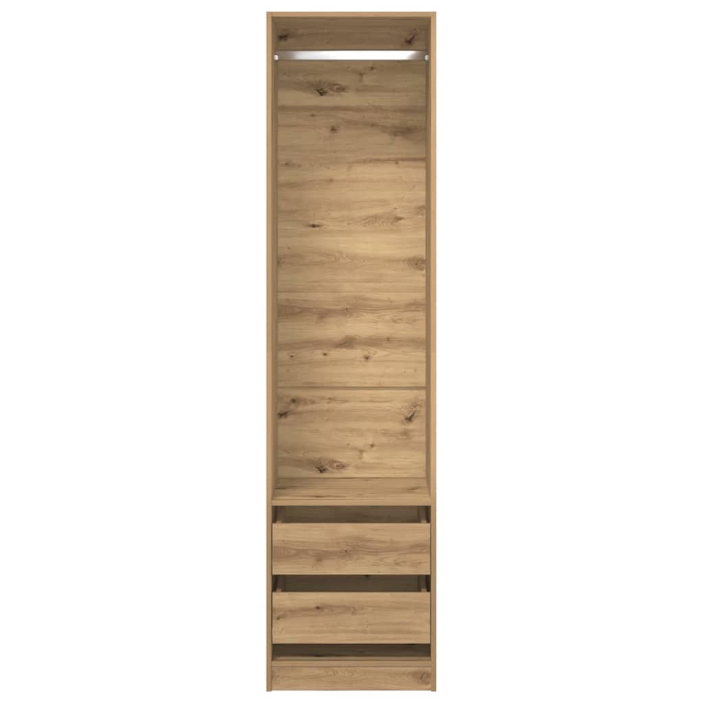 Kledingkast 50x50x200 cm bewerkt hout artisanaal eikenkleurig is nu te koop bij PeponiXL, paradijselijk wonen!