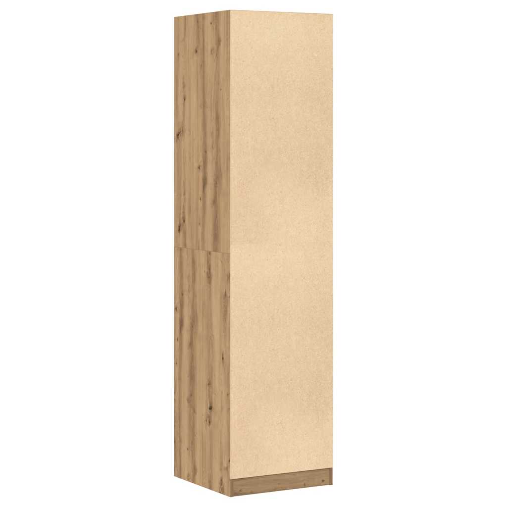 Kledingkast 50x50x200 cm bewerkt hout artisanaal eikenkleurig is nu te koop bij PeponiXL, paradijselijk wonen!
