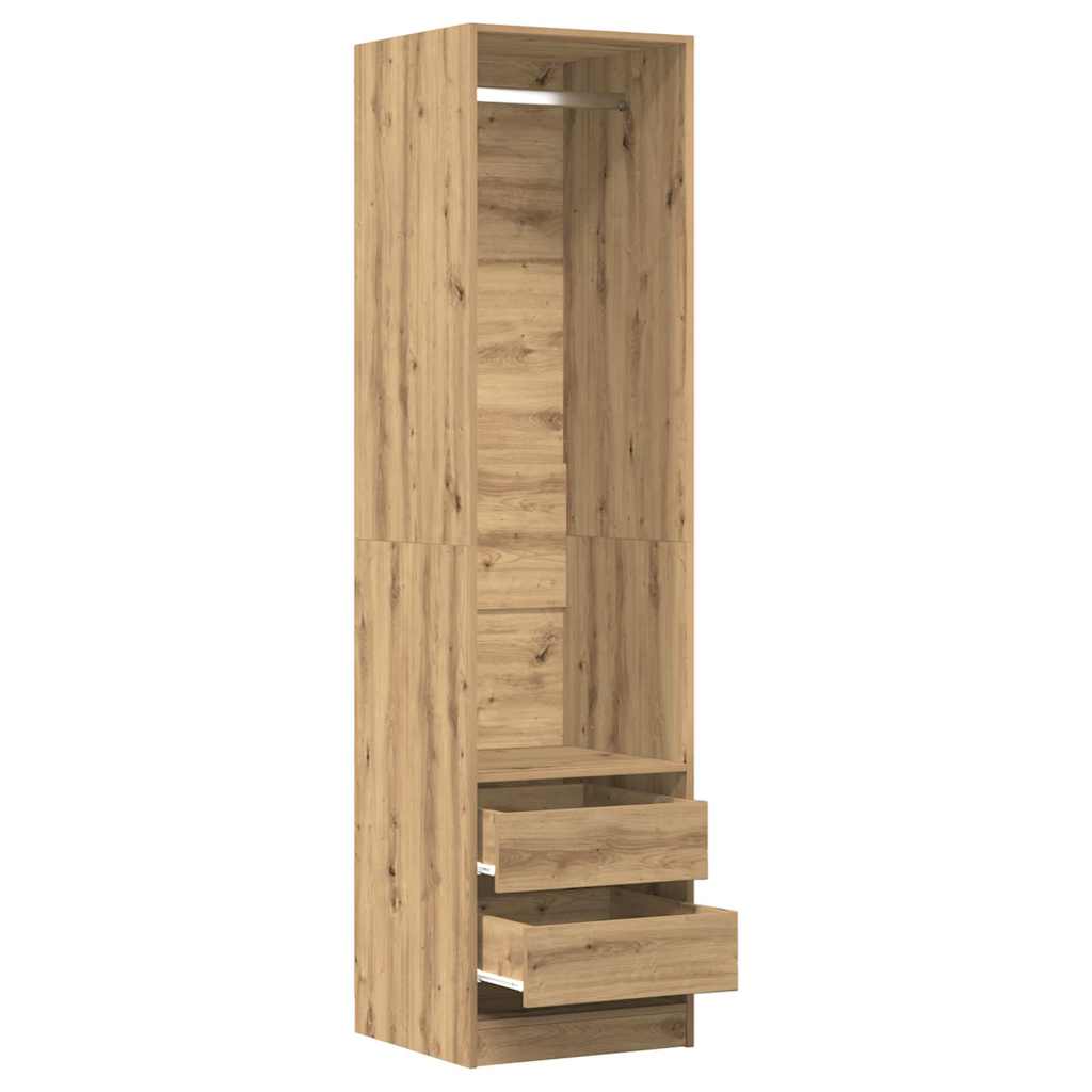 Kledingkast 50x50x200 cm bewerkt hout artisanaal eikenkleurig is nu te koop bij PeponiXL, paradijselijk wonen!