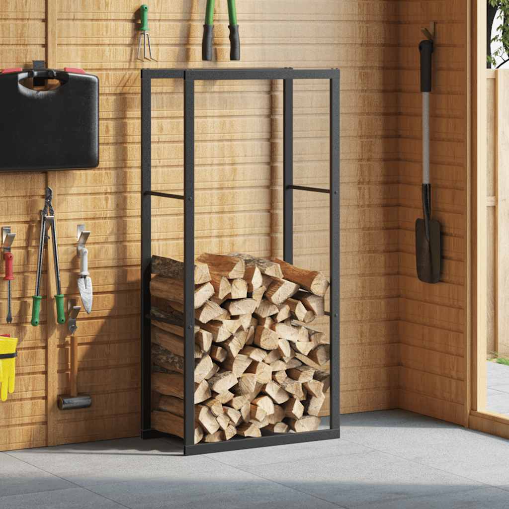 Haardhoutrek 55x30x116 cm staal zwart is nu te koop bij PeponiXL, paradijselijk wonen!