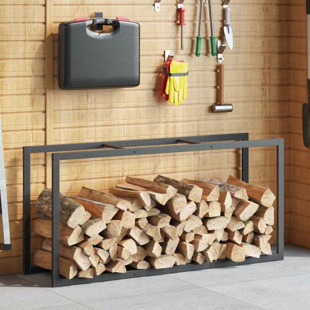 Haardhoutrek 55x30x116 cm staal zwart is nu te koop bij PeponiXL, paradijselijk wonen!
