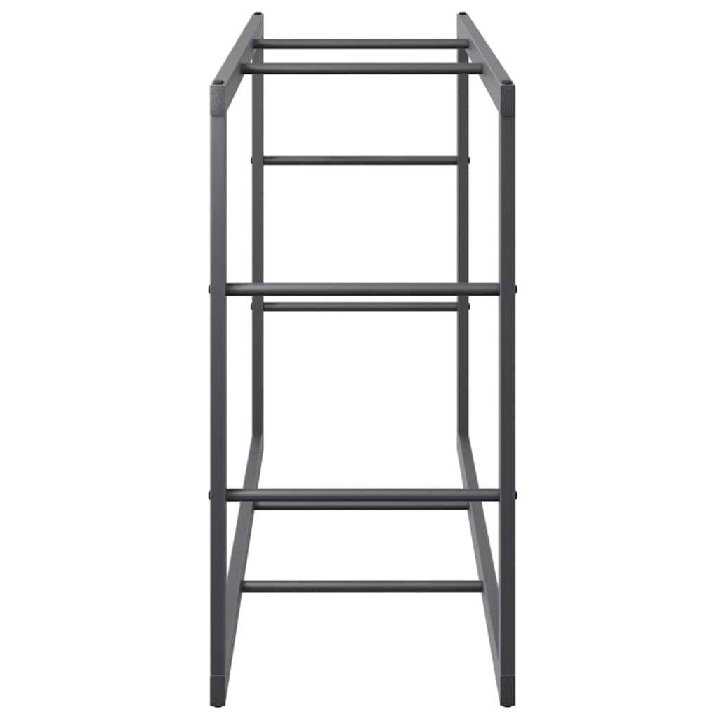 Haardhoutrek 110x30x61 cm staal zwart is nu te koop bij PeponiXL, paradijselijk wonen!