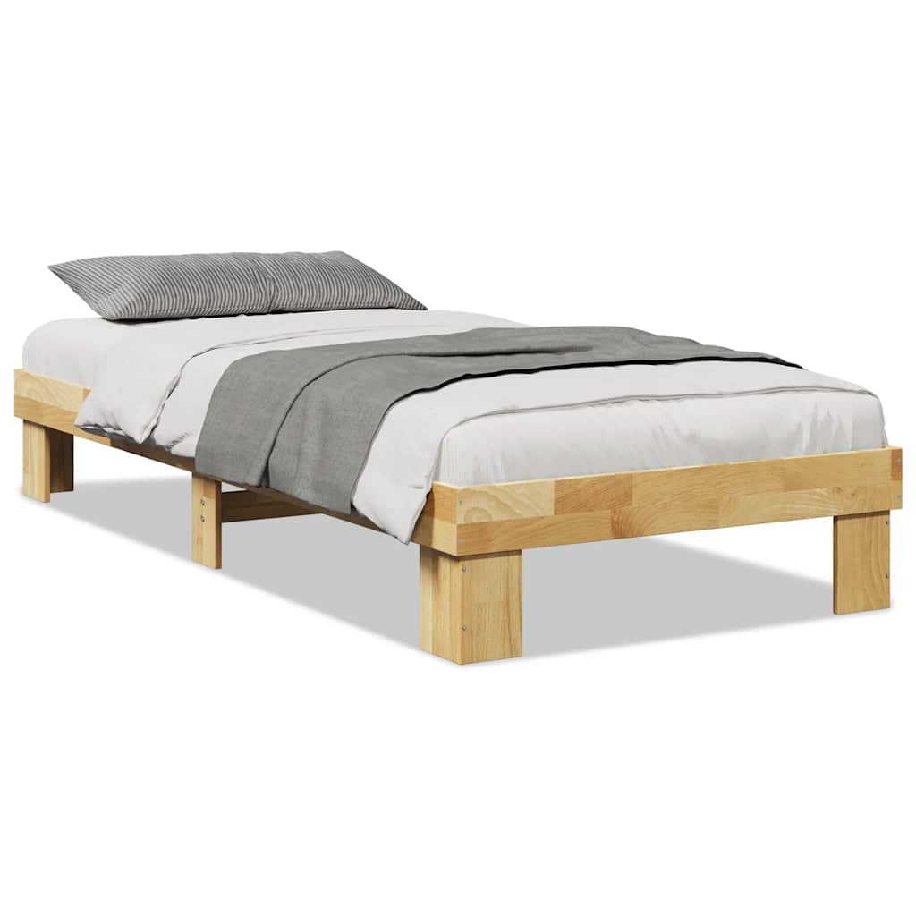 Bedframe zonder matras 75x190 cm massief hout eiken is nu te koop bij PeponiXL, paradijselijk wonen!