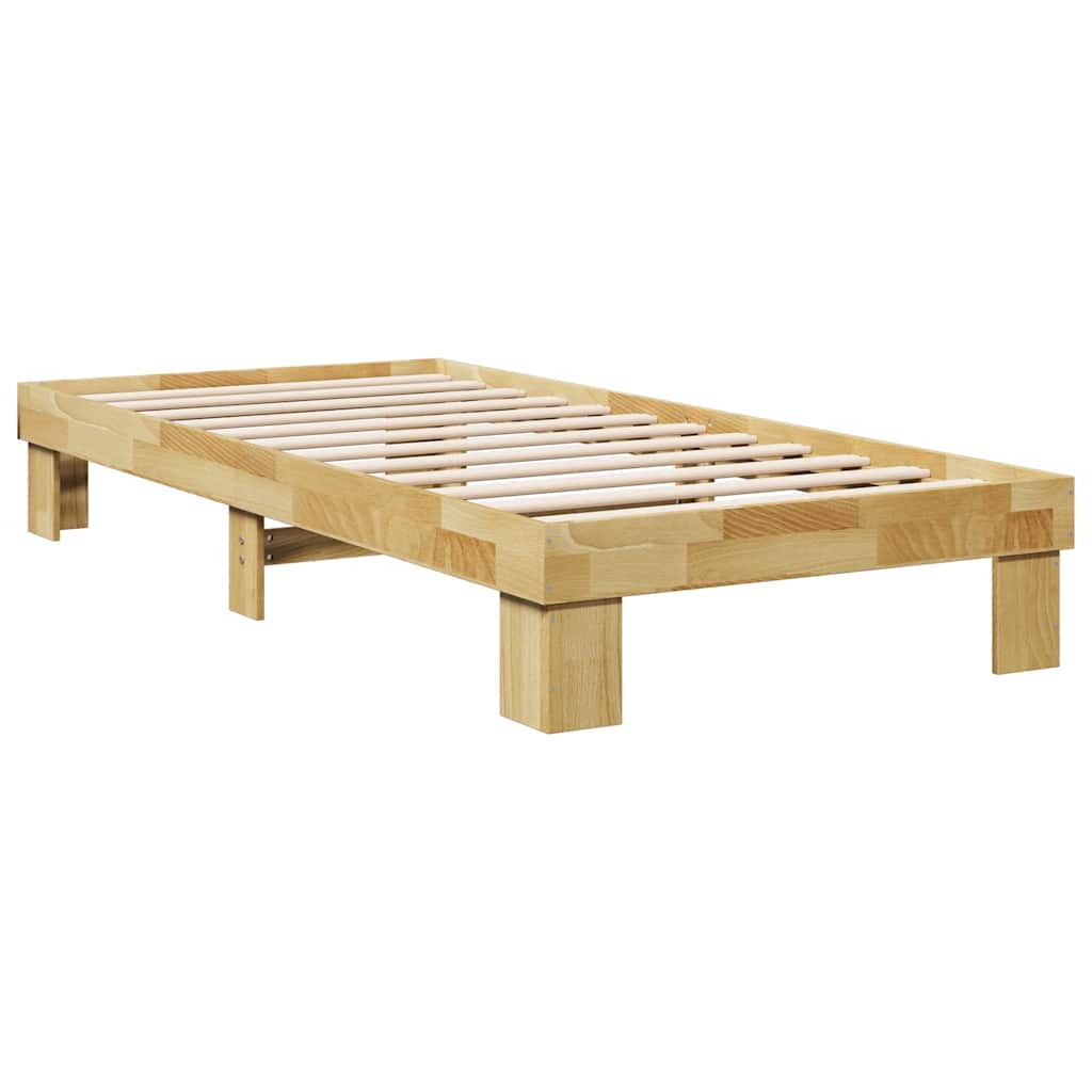 Bedframe zonder matras 75x190 cm massief hout eiken is nu te koop bij PeponiXL, paradijselijk wonen!