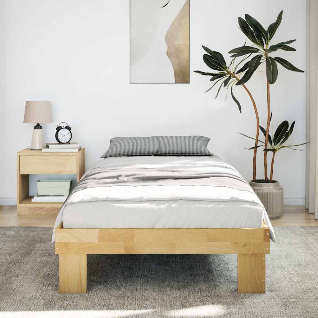 Bedframe zonder matras 75x190 cm massief hout eiken is nu te koop bij PeponiXL, paradijselijk wonen!