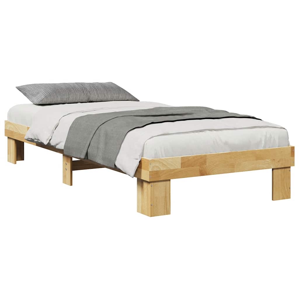 Bedframe zonder matras 75x190 cm massief hout eiken is nu te koop bij PeponiXL, paradijselijk wonen!