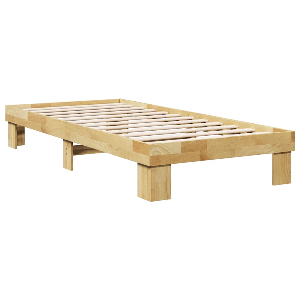 Bedframe zonder matras 75x190 cm massief hout eiken is nu te koop bij PeponiXL, paradijselijk wonen!