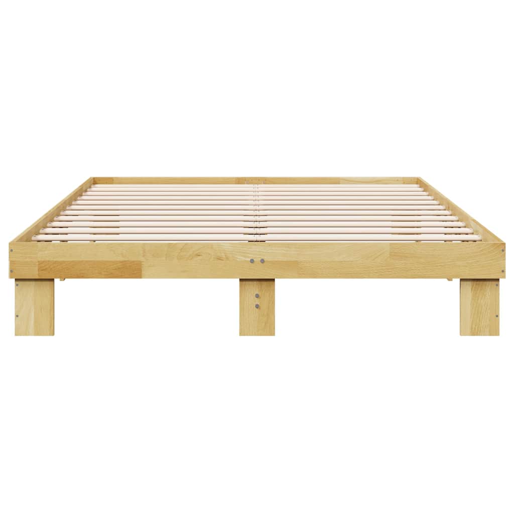 Bedframe zonder matras 135x190 cm massief eikenhout is nu te koop bij PeponiXL, paradijselijk wonen!