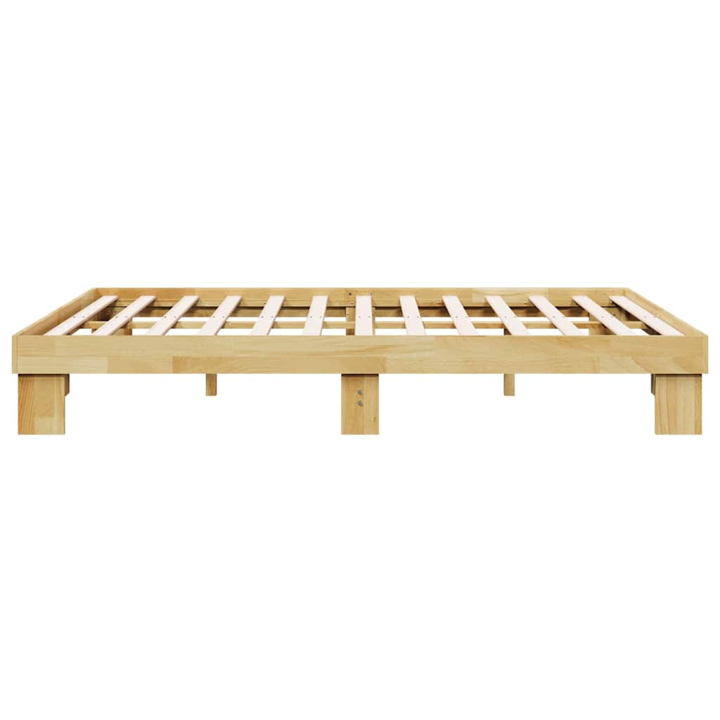 Bedframe zonder matras 135x190 cm massief eikenhout is nu te koop bij PeponiXL, paradijselijk wonen!