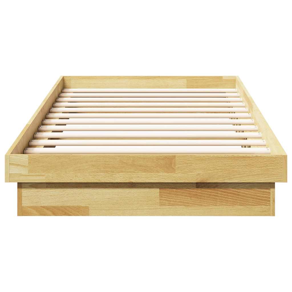 Bedframe zonder matras 100x200 cm massief hout eiken is nu te koop bij PeponiXL, paradijselijk wonen!
