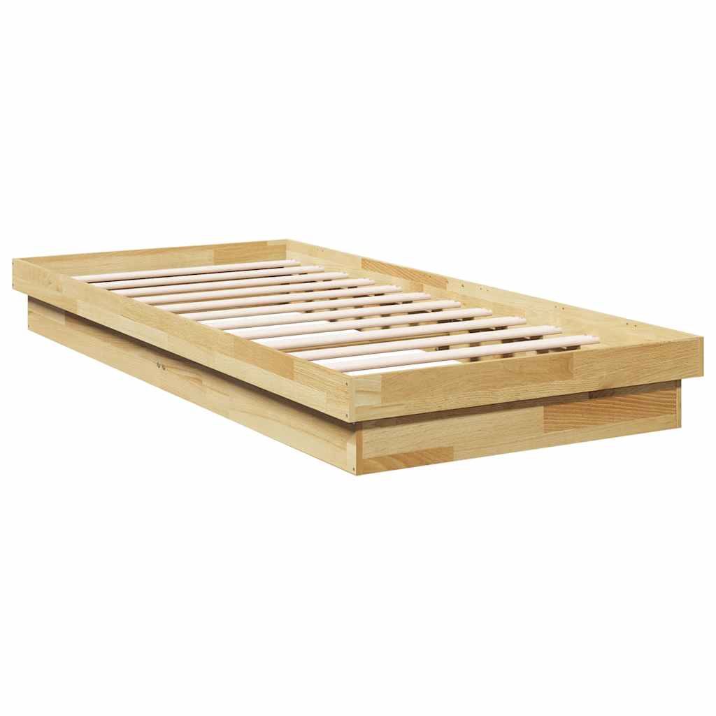 Bedframe zonder matras 100x200 cm massief hout eiken is nu te koop bij PeponiXL, paradijselijk wonen!