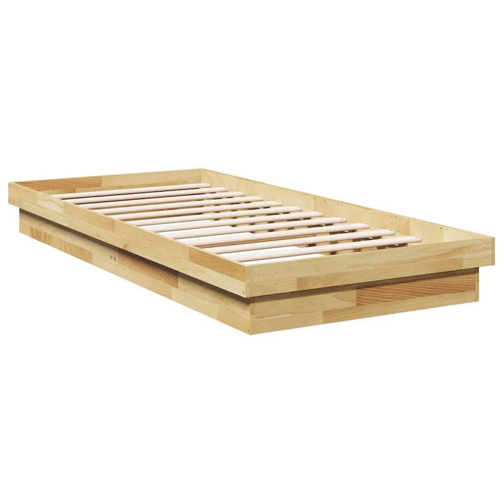 Bedframe zonder matras 100x200 cm massief hout eiken is nu te koop bij PeponiXL, paradijselijk wonen!