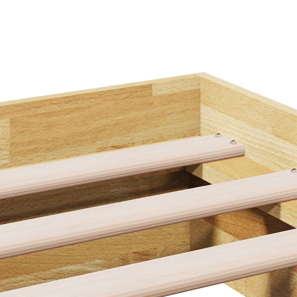 Bedframe zonder matras 100x200 cm massief hout eiken is nu te koop bij PeponiXL, paradijselijk wonen!