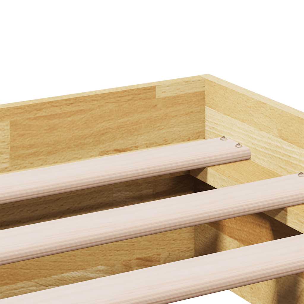 Bedframe zonder matras 75x190 cm massief hout eiken is nu te koop bij PeponiXL, paradijselijk wonen!