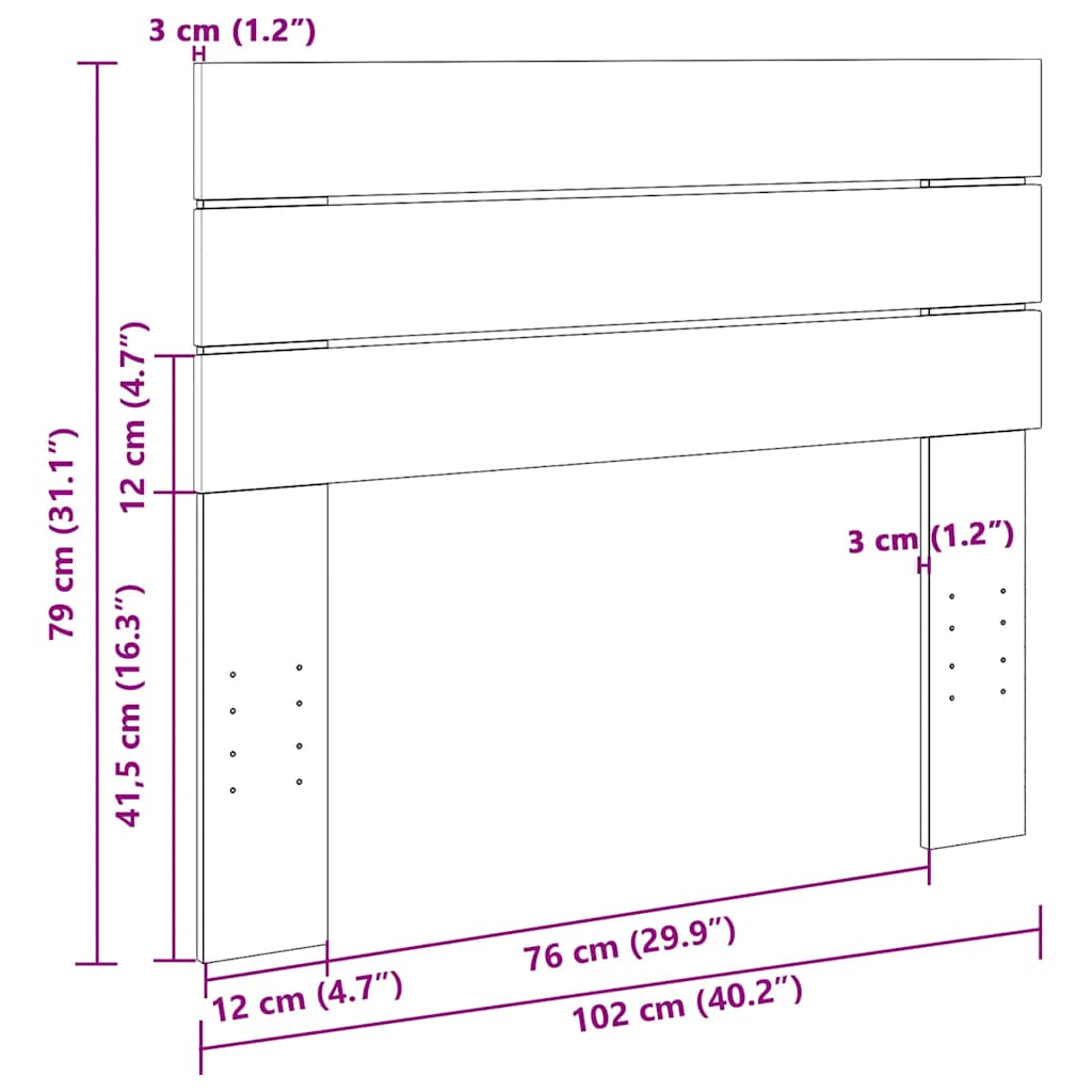 Hoofdbord 100 cm massief eikenhout is nu te koop bij PeponiXL, paradijselijk wonen!