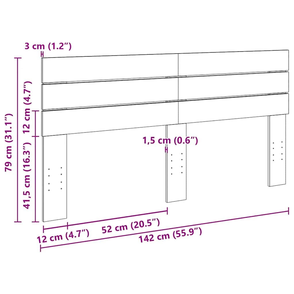 Hoofdbord 140 cm massief eikenhout is nu te koop bij PeponiXL, paradijselijk wonen!