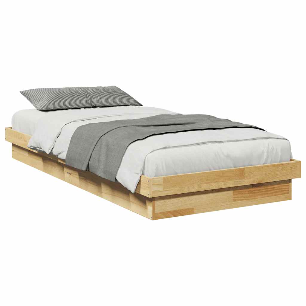 Bedframe zonder matras 80x200 cm massief eikenhout is nu te koop bij PeponiXL, paradijselijk wonen!