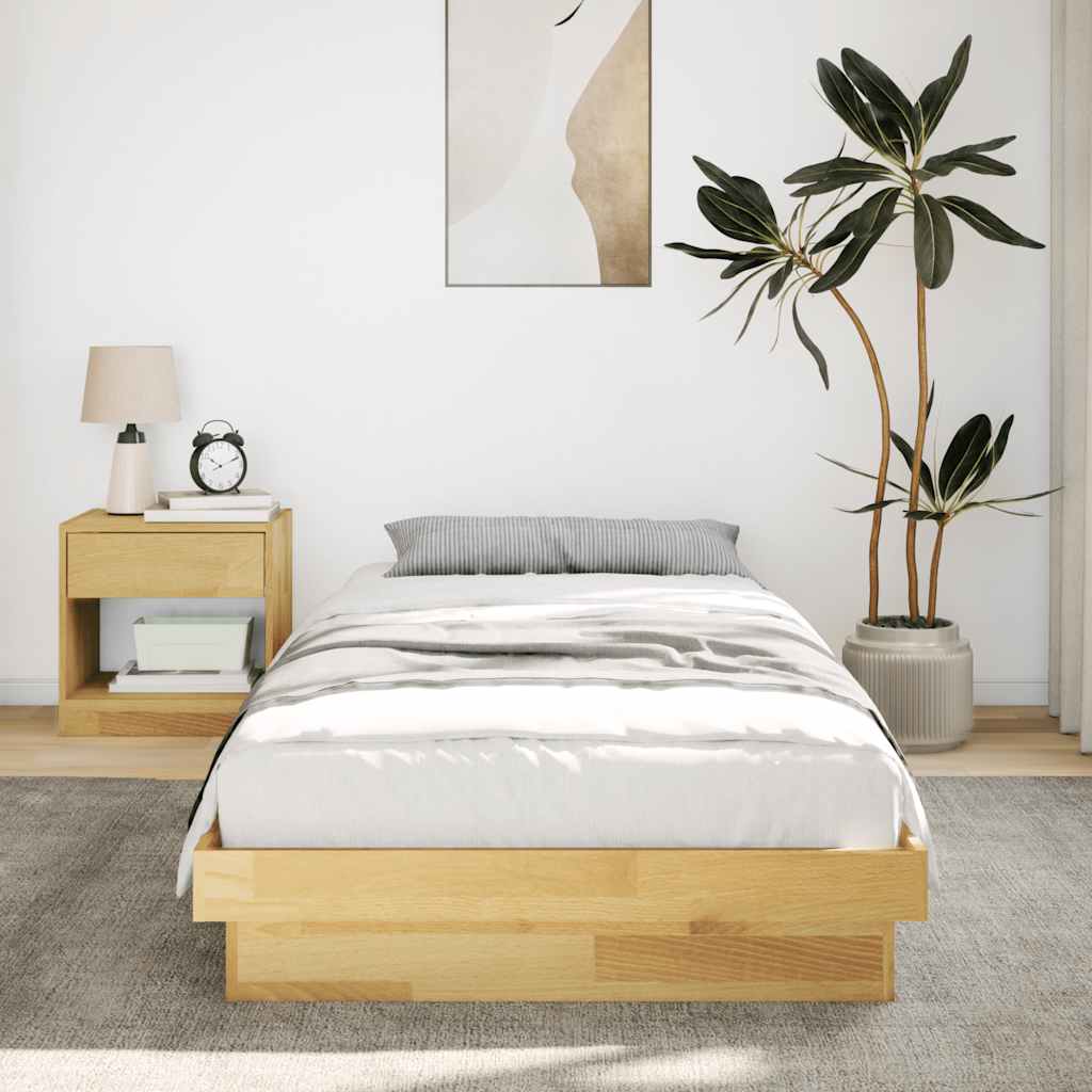 Bedframe zonder matras 80x200 cm massief eikenhout is nu te koop bij PeponiXL, paradijselijk wonen!