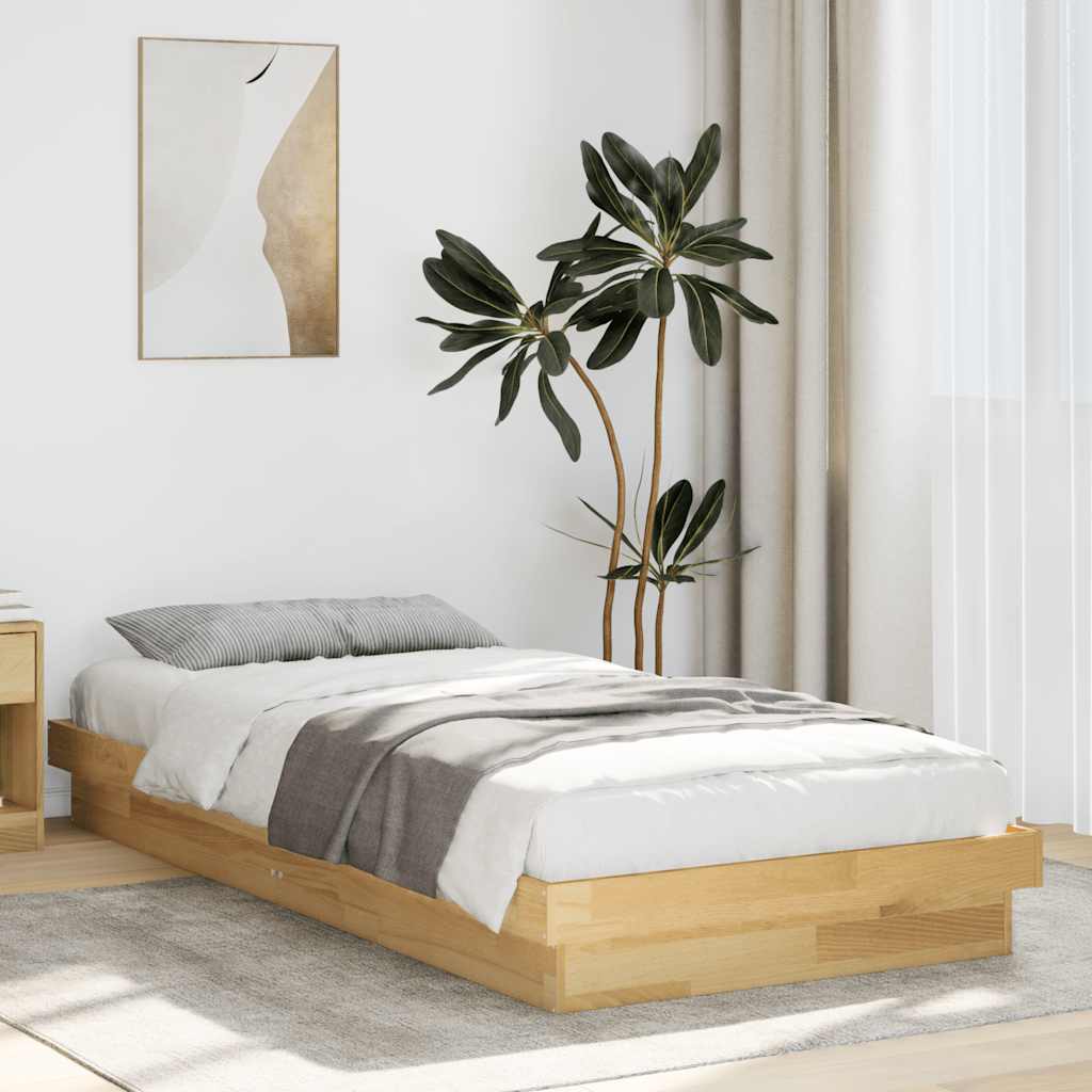 Bedframe zonder matras 80x200 cm massief eikenhout is nu te koop bij PeponiXL, paradijselijk wonen!