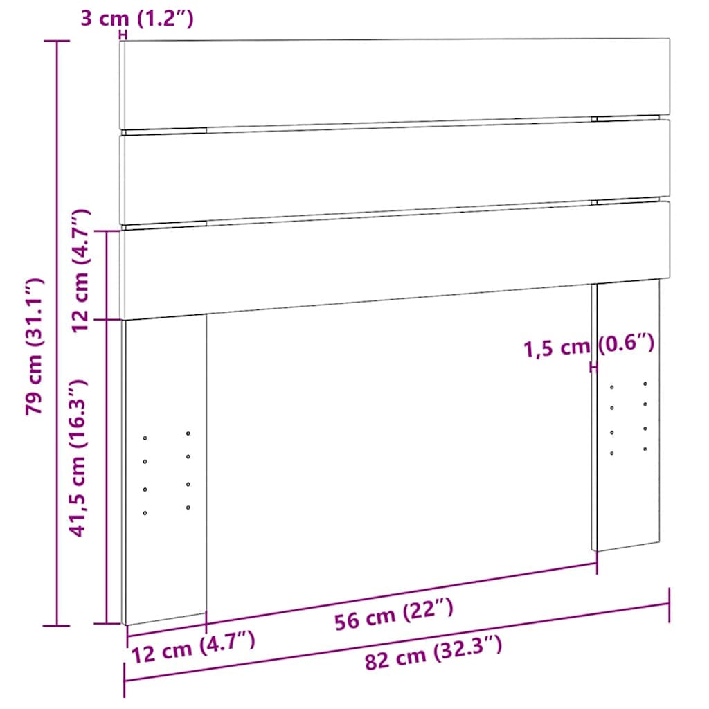 Hoofdbord 80 cm massief hout eiken is nu te koop bij PeponiXL, paradijselijk wonen!