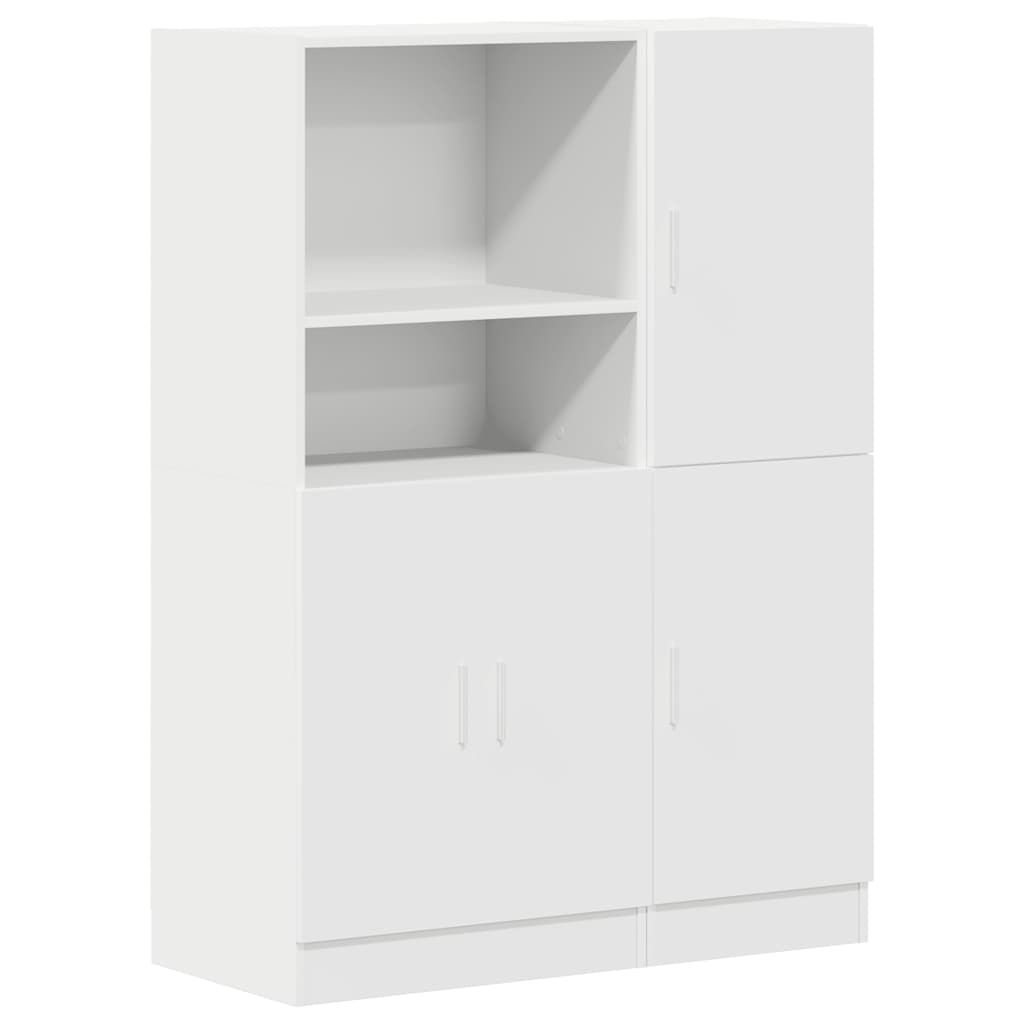 2-delige Keukenkastenset bewerkt hout wit is nu te koop bij PeponiXL, paradijselijk wonen!