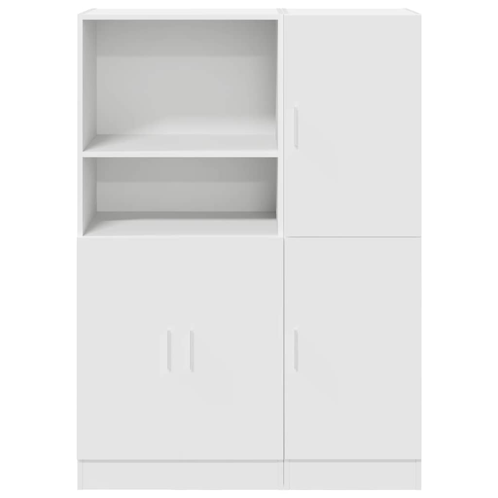 2-delige Keukenkastenset bewerkt hout wit is nu te koop bij PeponiXL, paradijselijk wonen!
