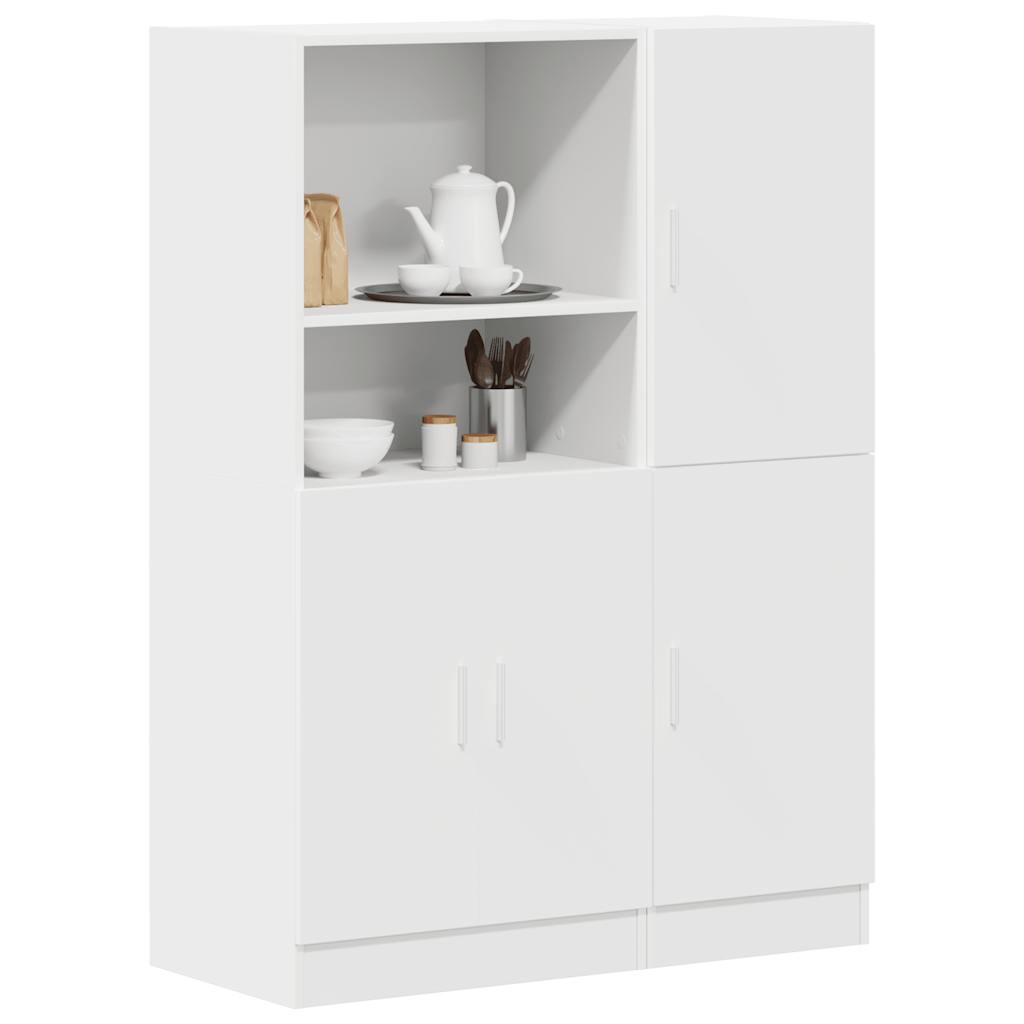 2-delige Keukenkastenset bewerkt hout wit is nu te koop bij PeponiXL, paradijselijk wonen!