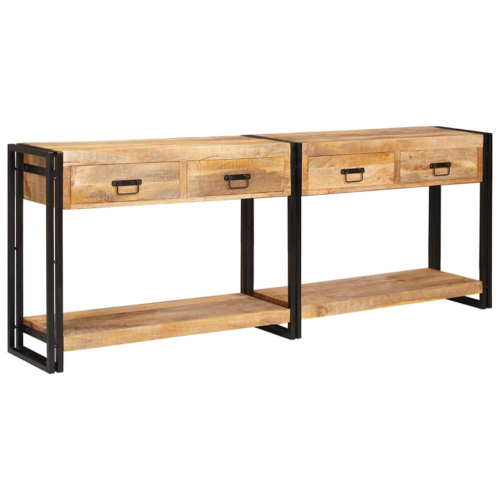 Wandtafels 2 pcs Bruin 200 x 33 x 75 cm Massief Mango Hout is nu te koop bij PeponiXL, paradijselijk wonen!