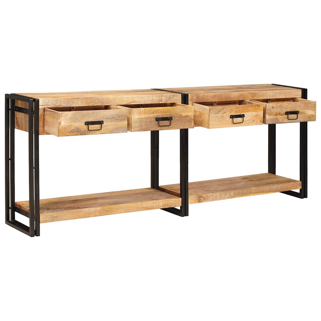 Wandtafels 2 pcs Bruin 200 x 33 x 75 cm Massief Mango Hout is nu te koop bij PeponiXL, paradijselijk wonen!