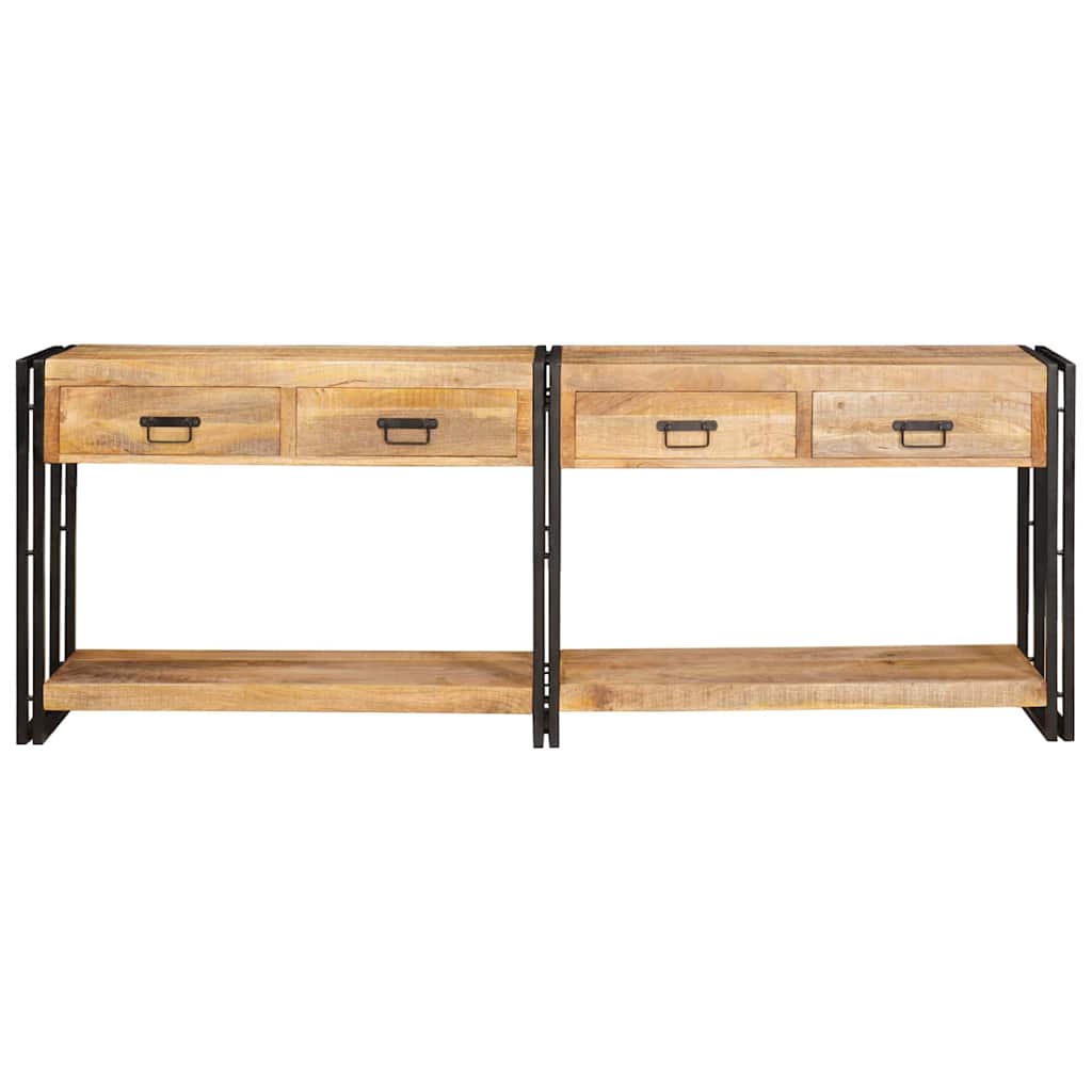 Wandtafels 2 pcs Bruin 200 x 33 x 75 cm Massief Mango Hout is nu te koop bij PeponiXL, paradijselijk wonen!